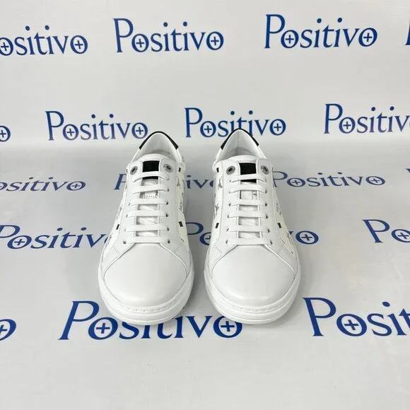 MCM Terrain Derby Visetos White Leather Low Top Sneakers US 11 EU 44 - Picture 3 of 8